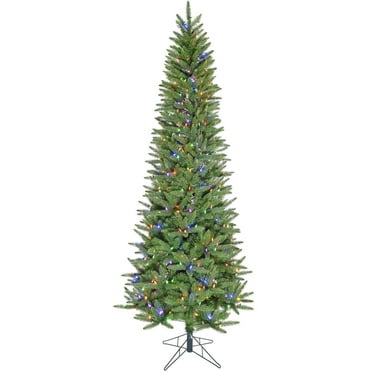 Fraser Hill Farm 7.5-ft. Winter Falls Slim-Silhouette Christmas Tree, 600 Dual LED Lights