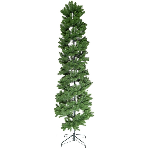 Fraser Hill Farm 7-Ft Spiral Porch Tree in Metal Base, No lights