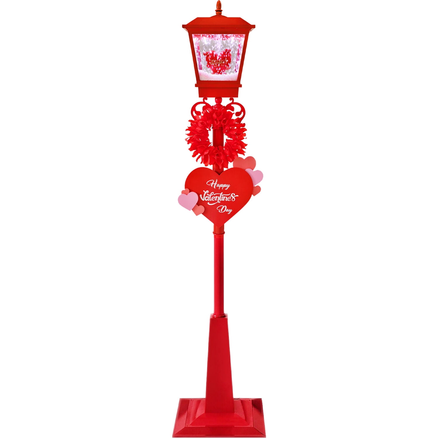 Fraser Hill Farm 5.8 ft Musical Snowy Valentine's Day Street Lamp