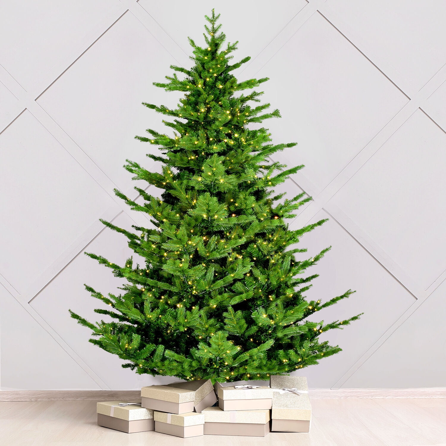 9-Foot Green Pine Christmas Tree with LED Lights