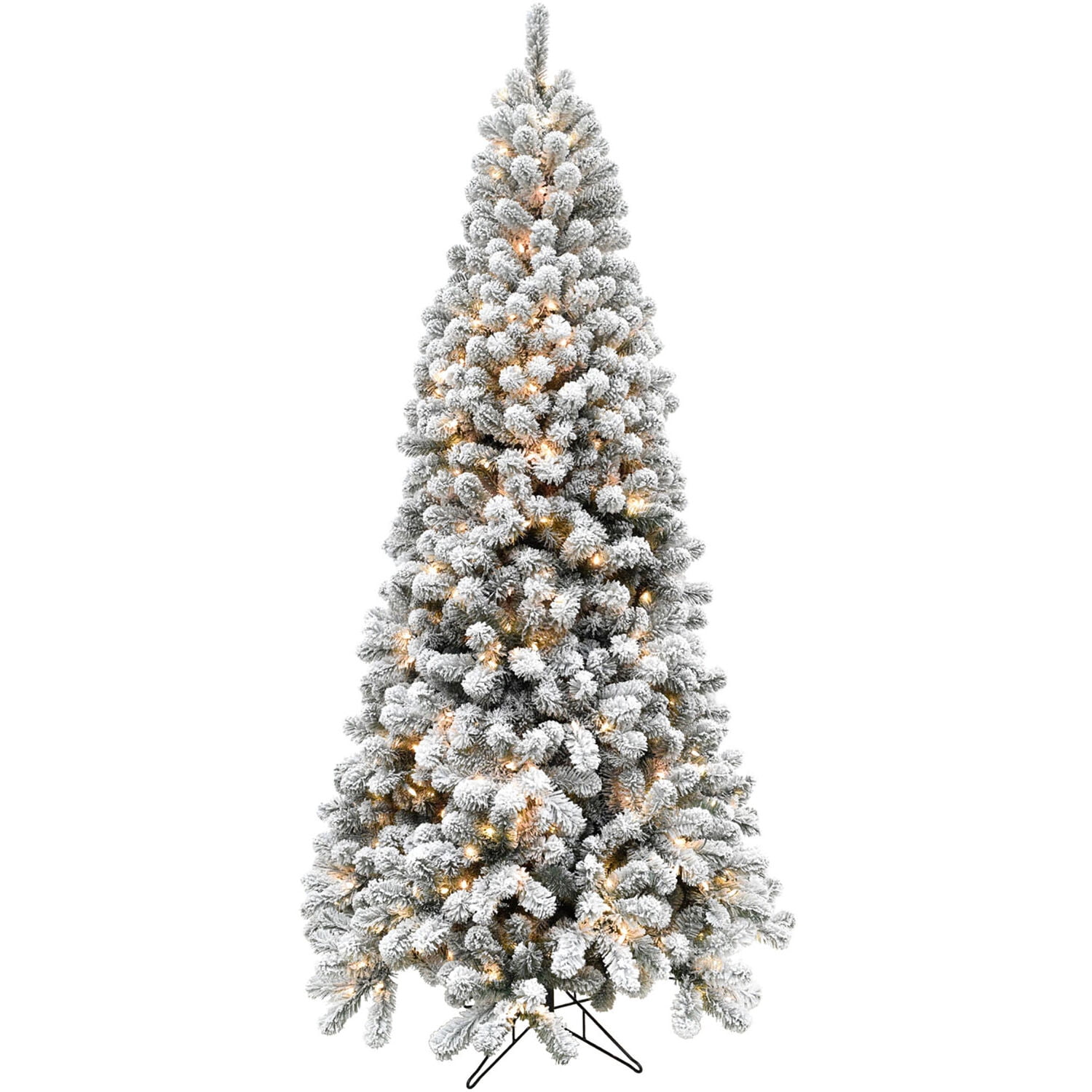 Fraser Hill Farm Alaskan Flocked Christmas Tree, 9 ft Tall Artificial