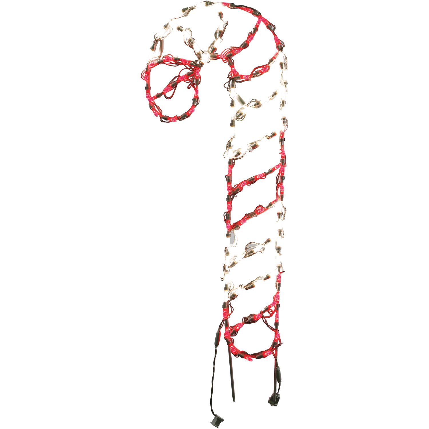 Fraser Hill Farm Christmas Giant Outdoor LED Lights, 3-Ft. Tall Candy Cane with Ground Stakes (36"H x 15"W) - image 1 of 8