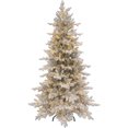 thumbnail image 1 of Fraser Hill Farm 9-ft Aurora Snowy Christmas Tree with Warm White Cluster Rice LED Lights, 1 of 2