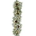 thumbnail image 1 of Fraser Hill Farm Green Pine Garland with Pinecones, 9-Ft. Long, Perfect Christmas Decoration for Door, Stairs, or Above Fireplace, Battery-Operated Warm White LED Lights, FF007CHGL-108-5GR, 1 of 7