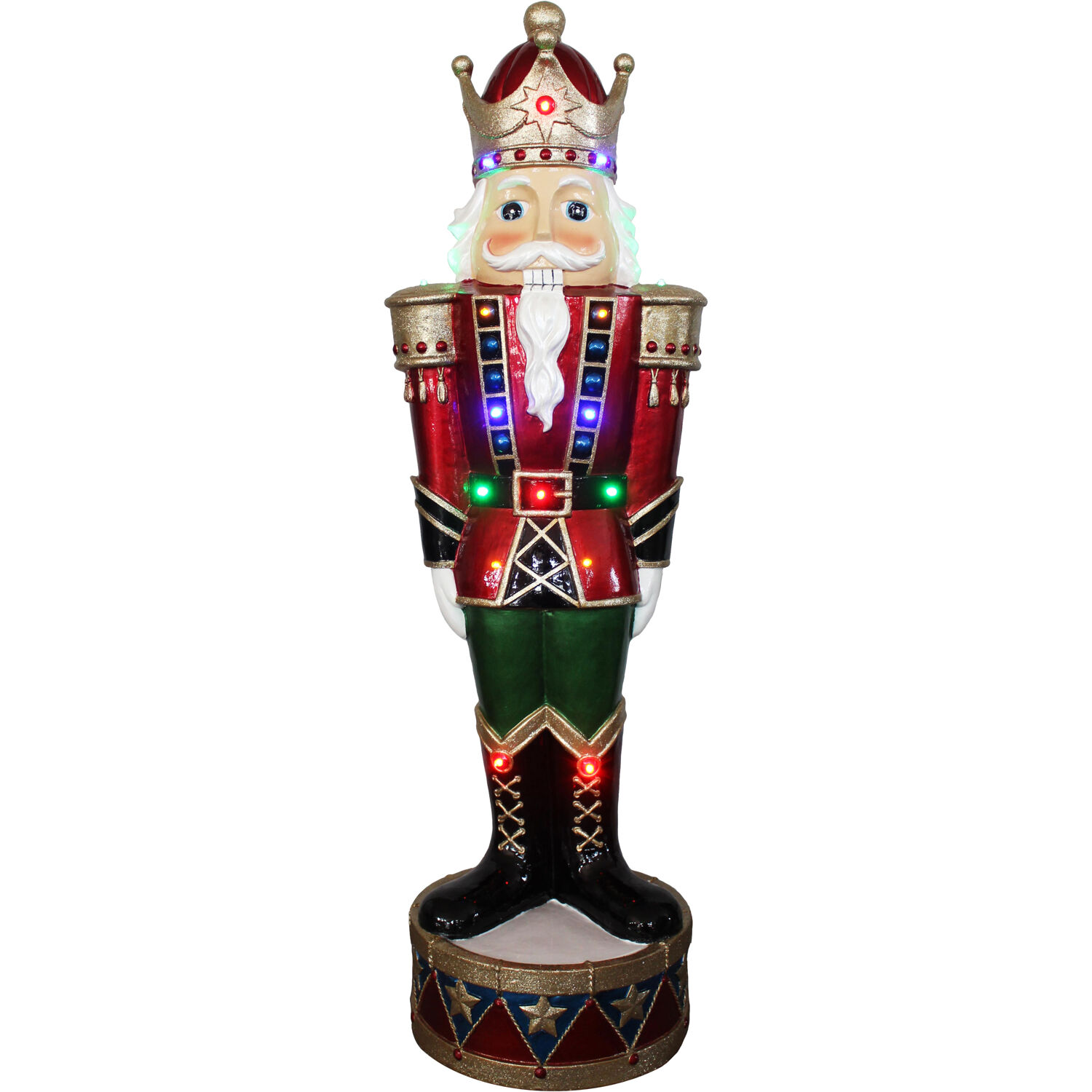 Fraser Hill Farm Indoor/Covered Outdoor Christmas Decorations, 3-Ft. Resin Nutcracker Greeter with LED Lights - image 1 of 5