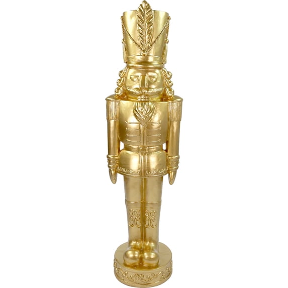 Fraser Hill Farm Resin Nutcracker Soldier Figurine 4-ft, Gold, FFRS048-1SOL-GLD