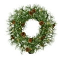 thumbnail image 1 of Fraser Hill Farm 24-in Wreath with Pinecones and Warm White LED Lights, FF007CHWR-024-5GR, 1 of 7