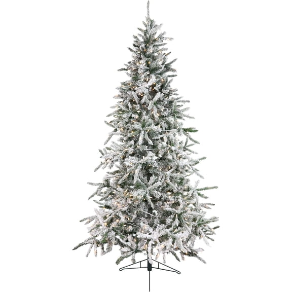 Fraser Hill Farm Prelit LED White 7.5-ft Mountain Pine Artificial Christmas Tree, FFMP075-5SN