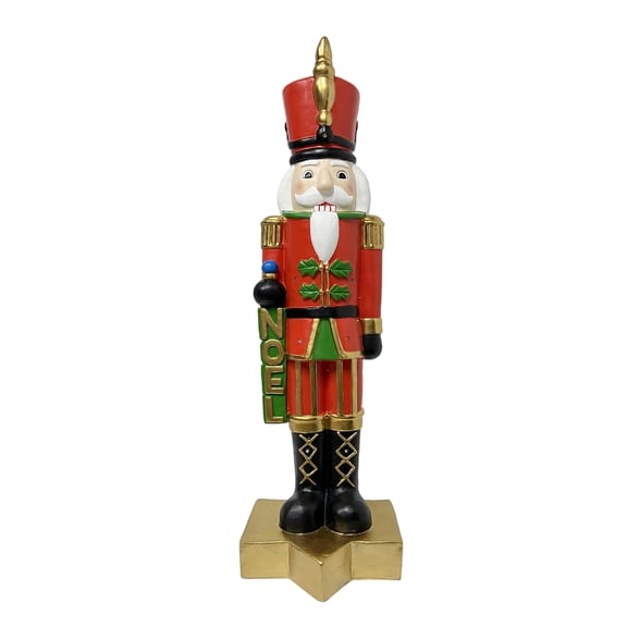 Fraser Hill Farm Resin Flat Back Nutcracker Soldier with White LED Lights Multicolor 3-ft.