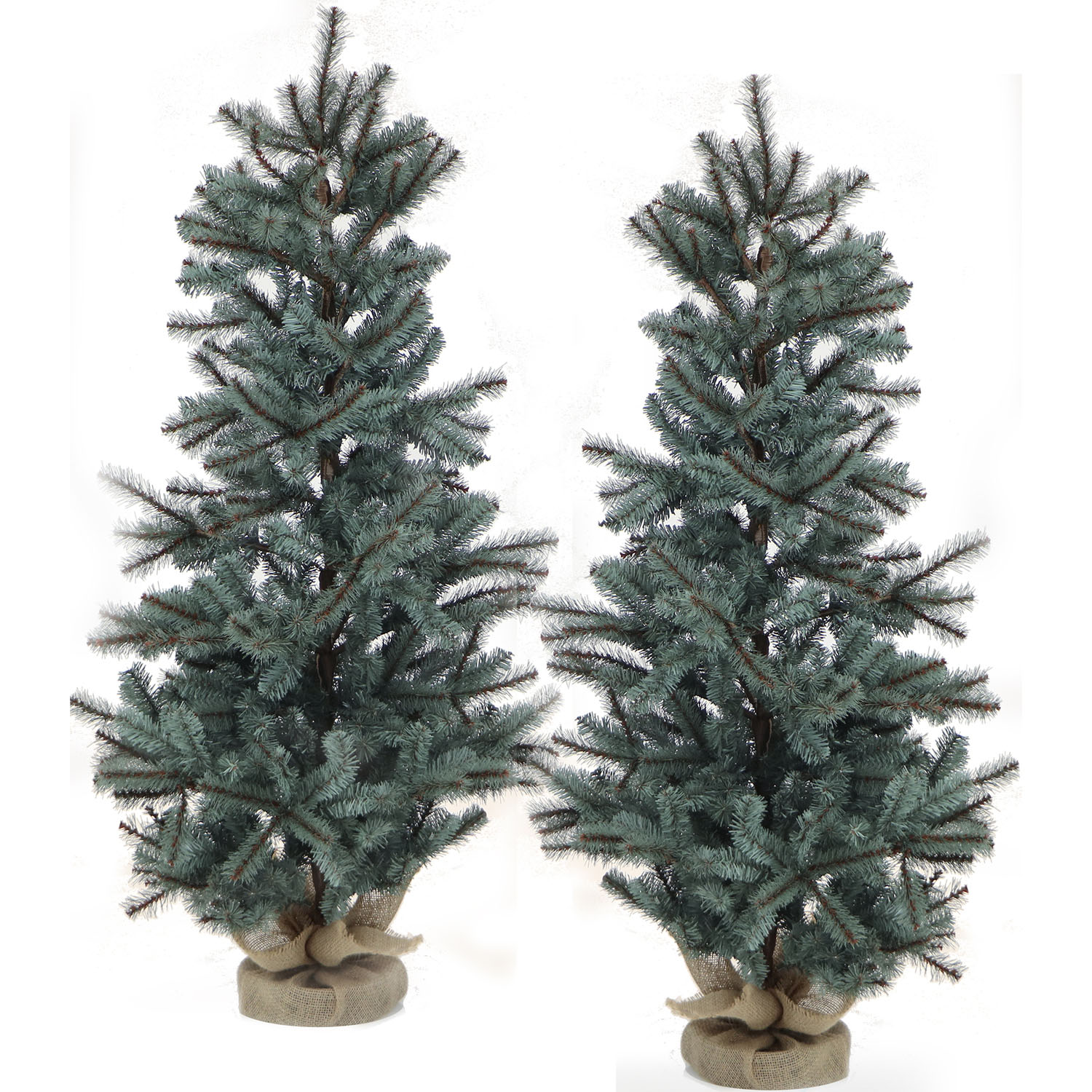 Fraser Hill Farm Set of Two 4-Ft. Heritage Pine Artificial Trees with Burlap Bases - image 1 of 4