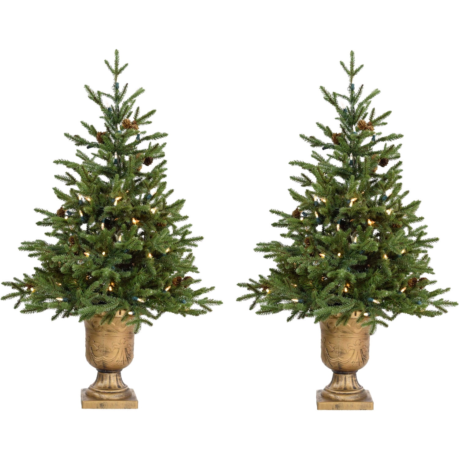 Noble Fir 4' Potted Christmas Tree with LED Lights