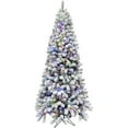 thumbnail image 1 of Fraser Hill Farm 6.5-Ft. Flocked Silverton Fir Christmas Tree with Dual Multicolor & Warm White LED Lights, FFSF065-6SN, 1 of 8