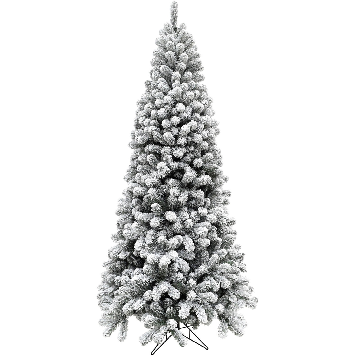 7.5-Foot Flocked White Fir Artificial Christmas Tree with Lights