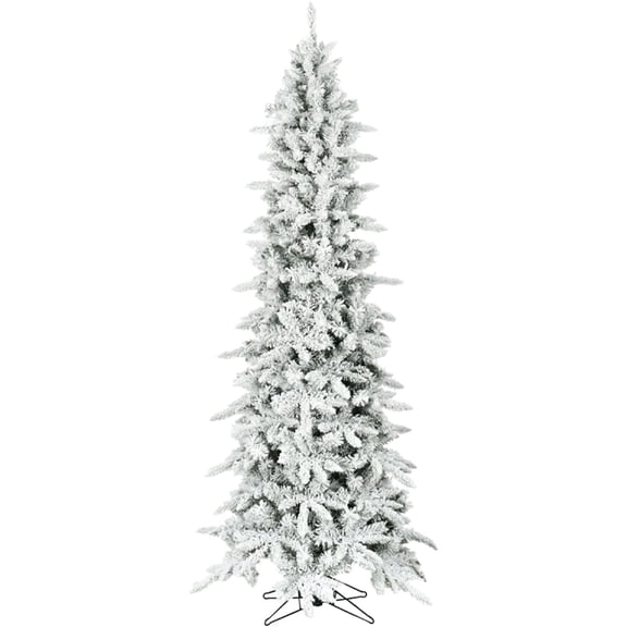 Fraser Hill Farm 6.5-Ft Slim Mountain Pine Flocked Artificial Christmas Tree, FFMPS065-0SN