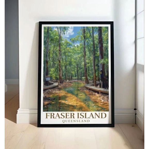 Fraser Island Travel Central Station Rainforest Poster , Poster Print Only