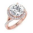 thumbnail image 1 of Fraser - Moissanite Round Cut Halo Lab Diamond Engagement Ring with Twist Band, 1 of 4
