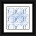 thumbnail image 1 of Fraser, Orane 26x26 Black Ornate Wood Framed with Double Matting Museum Art Print Titled - Indigo Circles 1, 1 of 4