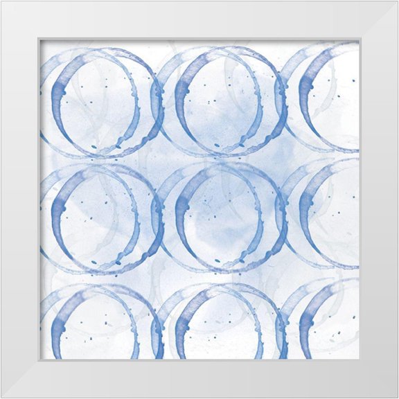 Fraser, Orane 26x26 White Modern Wood Framed Museum Art Print Titled - Indigo Circles 1