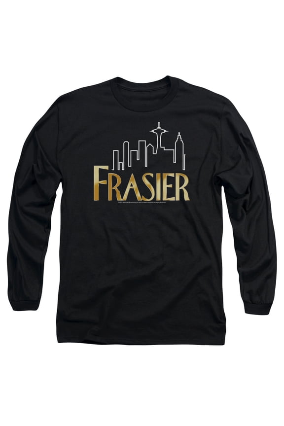 Frasier Frasier Logo Long Sleeve Adult 18/1 T-Shirt Black