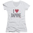 thumbnail image 1 of Frasier I Heart Daphne Junior Women's V-Neck T-Shirt White, 1 of 1