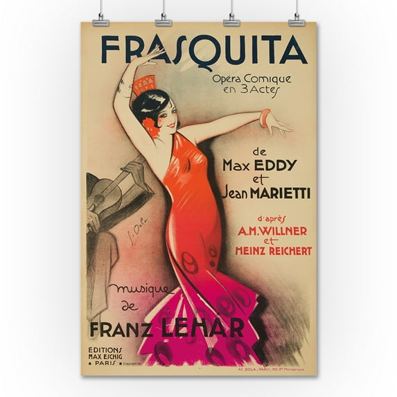 Frasquita Vintage Poster (artist: Dola) France c. 1933 (36x54 Giclee Gallery Print, Wall Decor Travel Poster)
