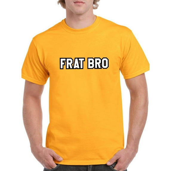 Frat Bro Fraternity Grapic Men Gold T-Shirt, Male Large