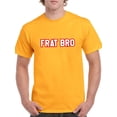 thumbnail image 1 of Frat Bro Red & White Text Graphic Men Gold T-Shirt, Male XX-Large, 1 of 4