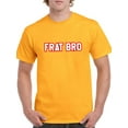 thumbnail image 1 of Frat Bro Red & White Text Graphic Men Gold T-Shirt, Male x-Large, 1 of 4