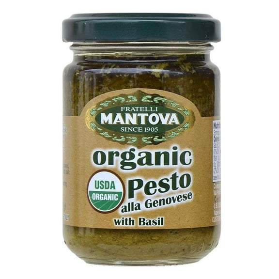 Mantova Organic Pesto with Basil, 4.6 oz (Pack of 2)