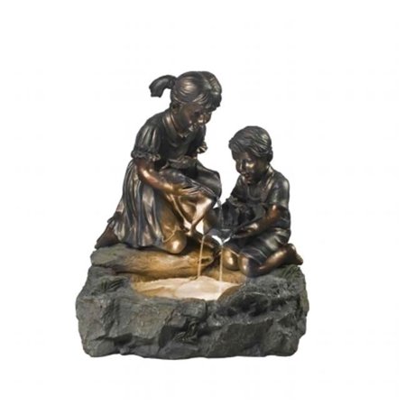 Fratelli Siblings Rock Outdoor-Indoor Fountain with Light
