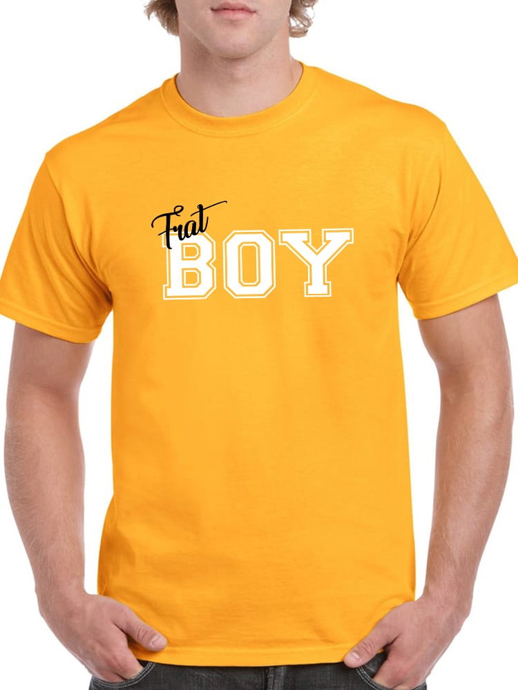 Fraternity Frat Boy Graphic Men Gold TShirt, Male Large