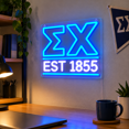 Fraternity Neon Wall Light, Blue-SC, 14.02 x 11.61 in, LED Silicone ...