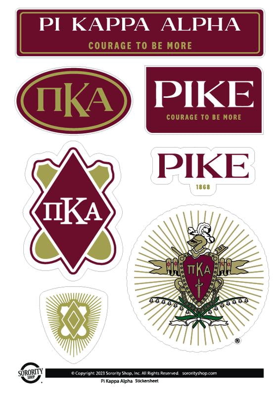 Apha Sticker Fraternity Pi Kappa Alpha Sticker Sheets - Custom Designed Vinyl ...
