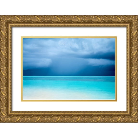Frates, Dennis 32x23 Gold Ornate Wood Framed with Double Matting Museum Art Print Titled - Blue Umbra
