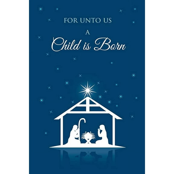 Fravessi Christmas Boxed Greeting Card Multi-Pack Set (4" x 6") | 16 Cards 17 Envelopes | Nativity Scene Religious Design | Blue, White
