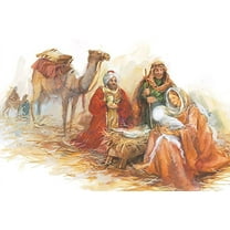 Fravessi Christmas, New Years Boxed Greeting Card Multi-Pack Set (4" x 6") | 16 Cards 17 Envelopes | Wise Men Nativity Scene Religious Design | Warm Colors
