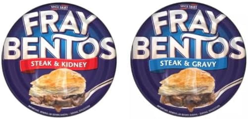 Fray Bentos Steak & Kidney and Steak & Gravy Pies, Classic Tinned Pies, Variety Pack of 2