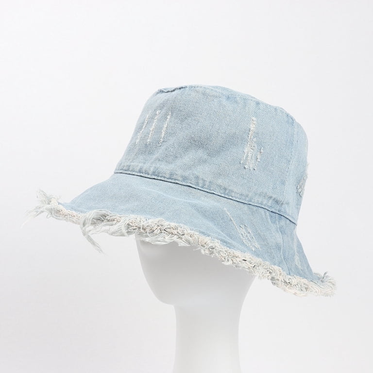 Frayed Bucket Hat Unisex Washed Cotton Floppy Wide Brim Boonie Outdoor Sun CHOK.LIDS Frayed Bucket Hats for Women Men Unisex Trendy  main image 3