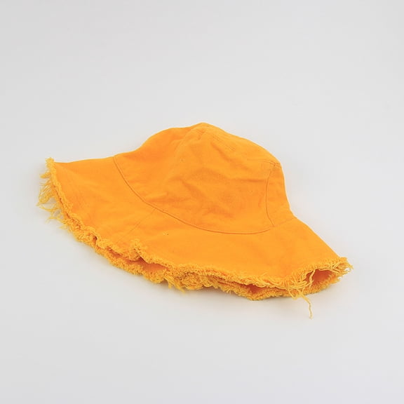 Frayed Bucket Hats for Women Men, Unisex Trendy Distressed Washed Cotton Wide Brim Sun Hat, Outdoor Summer Beach Fisherman Cap