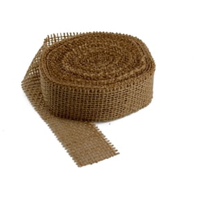 Burlap Fabric 1.5 Inch Natural Burlap Ribbon Roll 10 Yards Frayed Edge Natural Jute