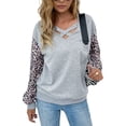 thumbnail image 1 of Frayed Hem Rainbow Knit Sweater Gray X-Large, 1 of 4