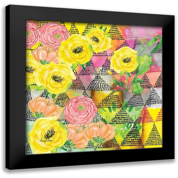 Frazer, Amy 12x12 Black Modern Framed Museum Art Print Titled - Geo Triangle Dots
