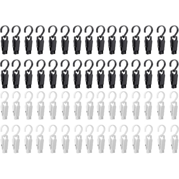 Frcctre 60 Pack Laundry Hooks with Clip, 4.3 Inches Super Strong Swivel Hanging Hooks Clothes Pins Curtain Clips Closet Organizing Clips for Clothes Hats Pants Towel Socks Gloves