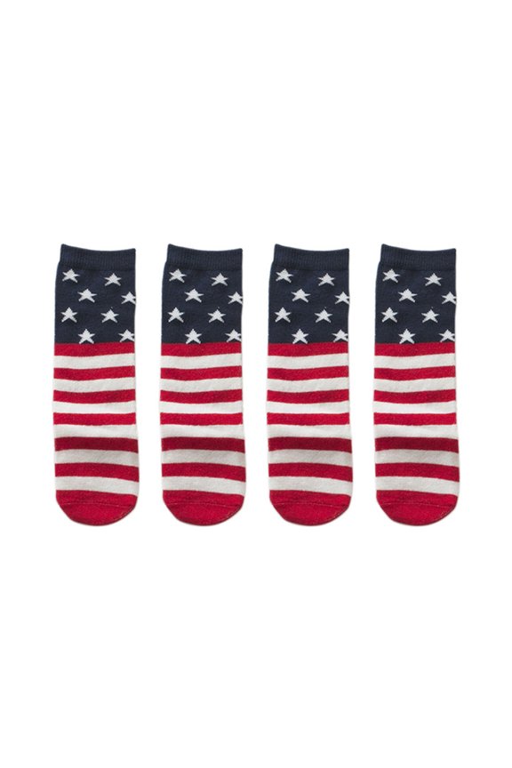 Frcolor 1 Set 2 Pairs Independence Day Mid-calf Socks Baby Socks Cotton Infant Stockings