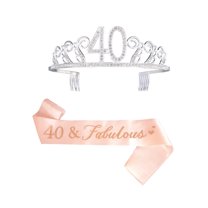 Frcolor 1 Set Crown Hair Comb and Letter Printing Sash Decoration 40 Birthday Party Etiquette Belt Supplies Party Favors Accessories