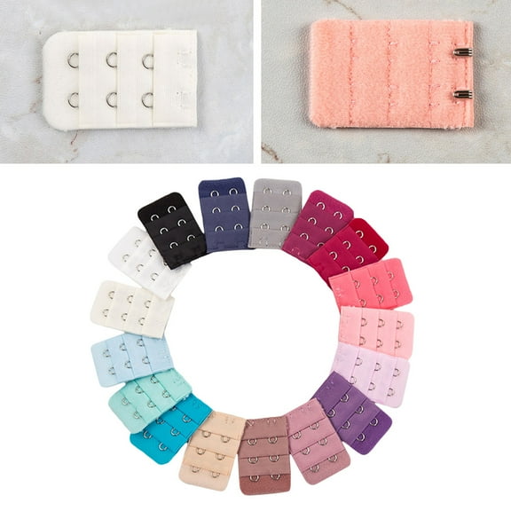 Frcolor 10PC Women's Bra Extenders Brassiere Extension Hooks Narrow 3 Rows 2 Buttons Bra Underwear Extension Buckle (Random Color)