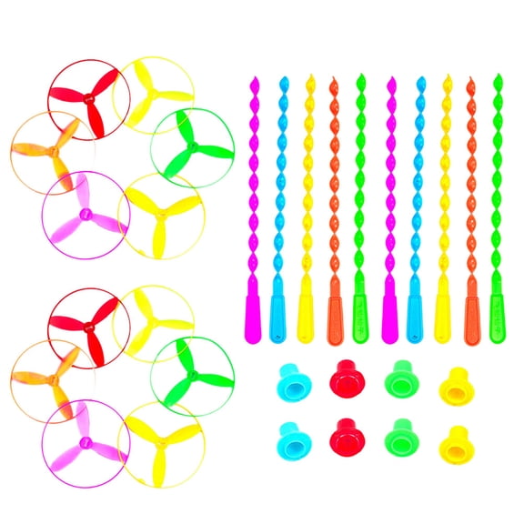 Tineasur Creative Launching Flying Disc Bamboo Dragonfly Design for Kids 10pcs