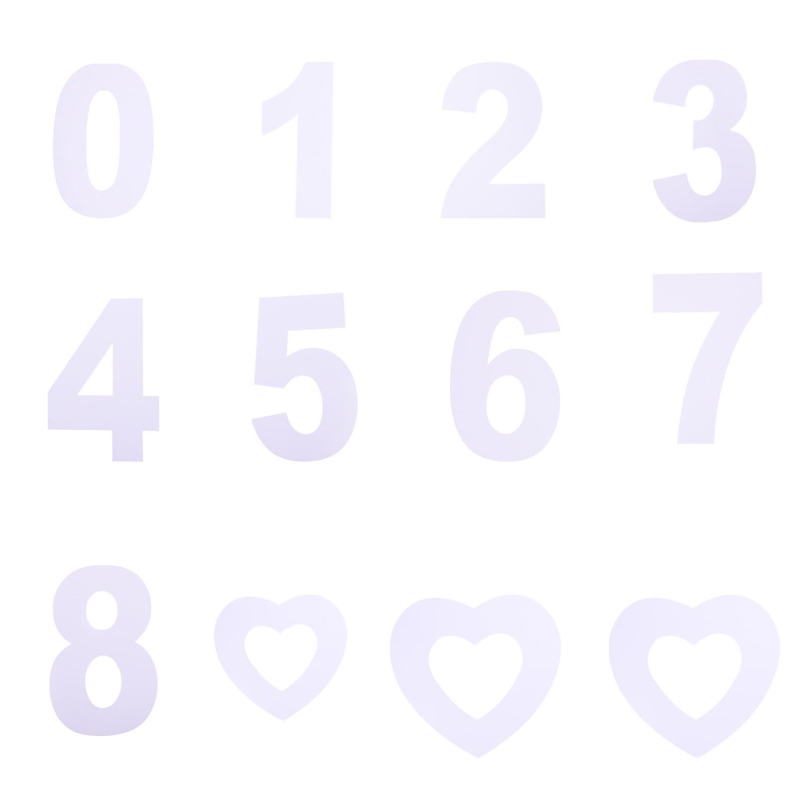 Frcolor 13Pcs Number Cake Stencils Heart Shaped Stencils Number Cake