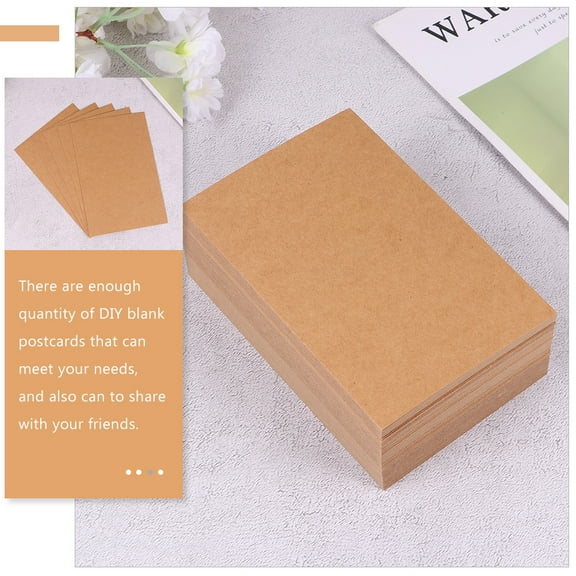 Frcolor 150pcs Blank Kraft Paper Postcards Blank DIY Greeting Cards Paper DIY Message Cards