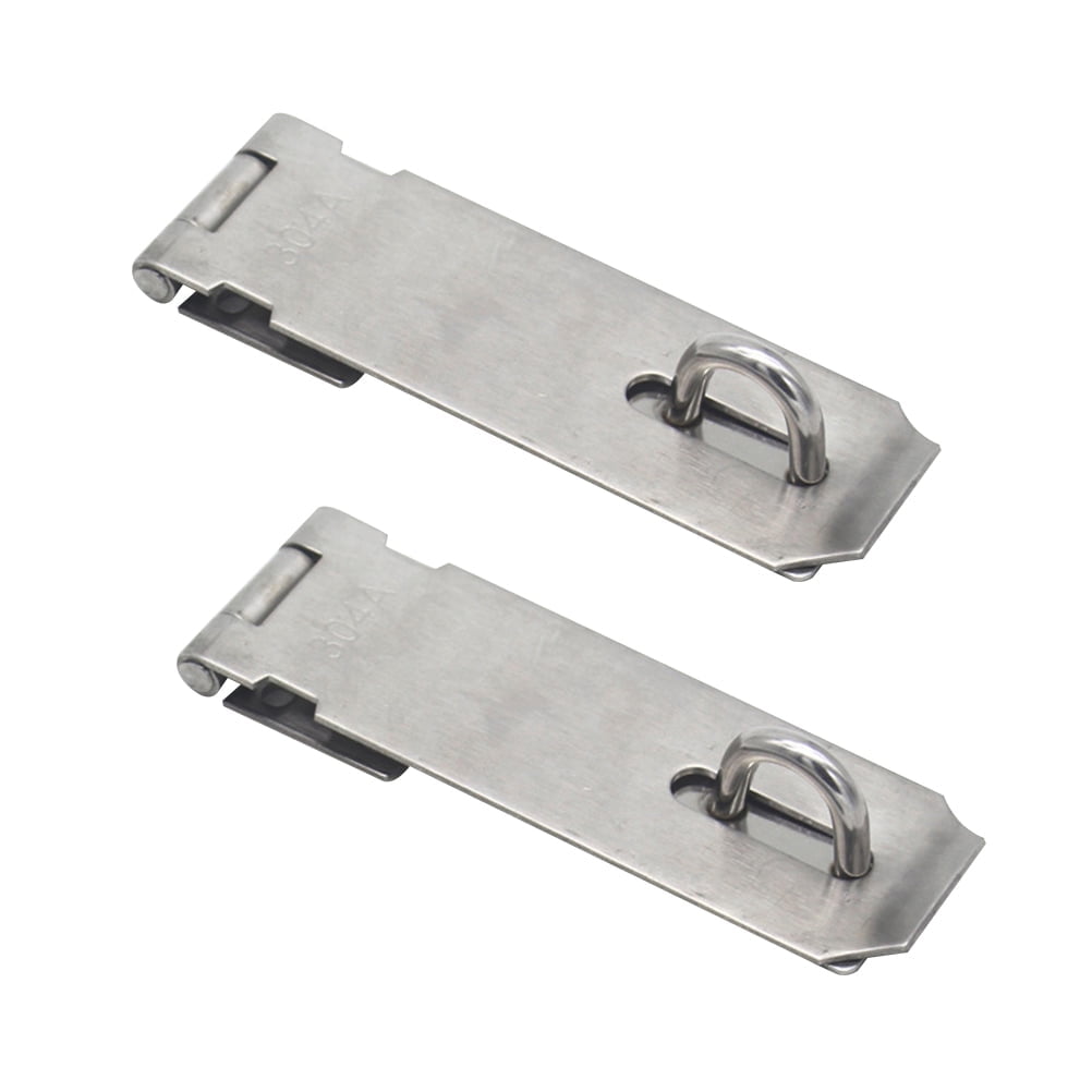Frcolor 2Pcs 4 Inches Padlock Hasp Door Clasp Hasp Lock Latch Stainless